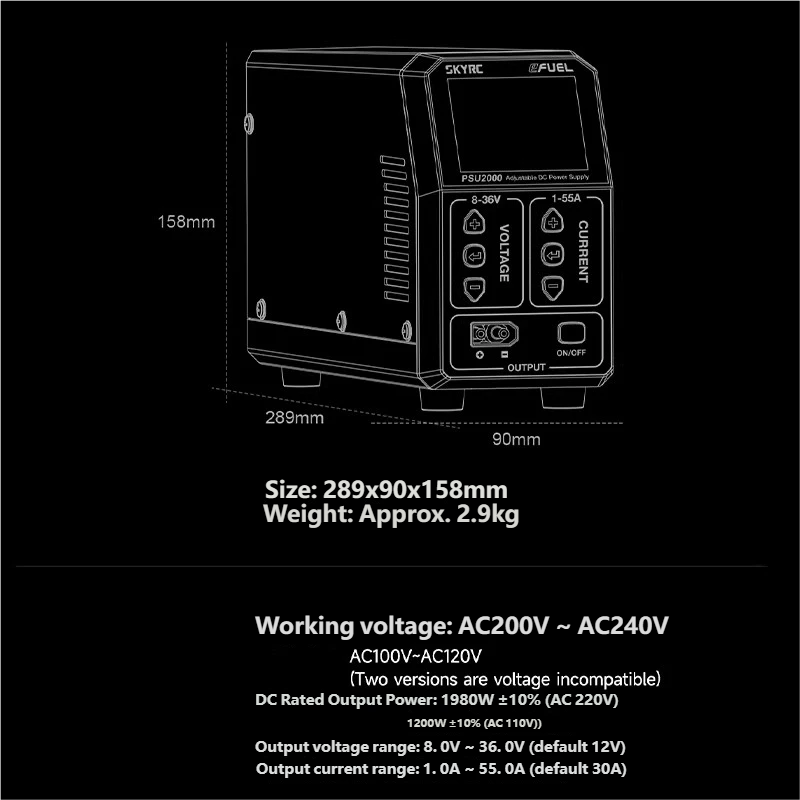 SKYRC PSU2000 1980W Регулируем – обзор и цена Rc Drone