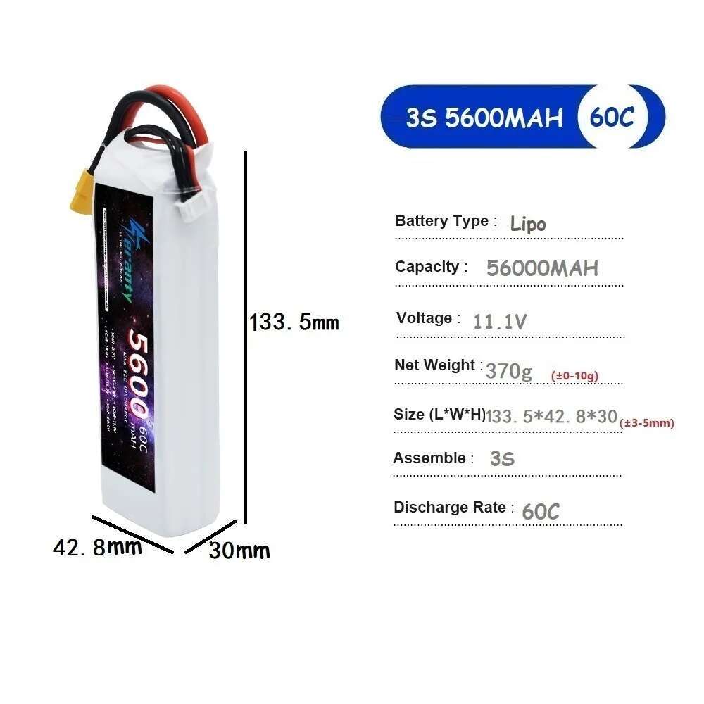 TERANTY 5600MAH 60C 2S 3S 4S 6 – обзор и цена Lipo Battery 6S