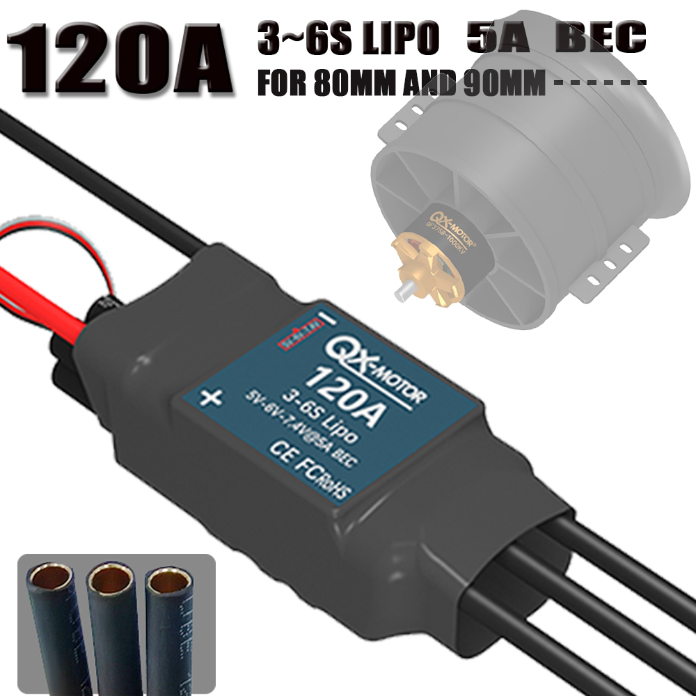 QX-MOTOR 120A ESC 5A BEC 3-6S  – обзор и цена Lipo Battery 6S
